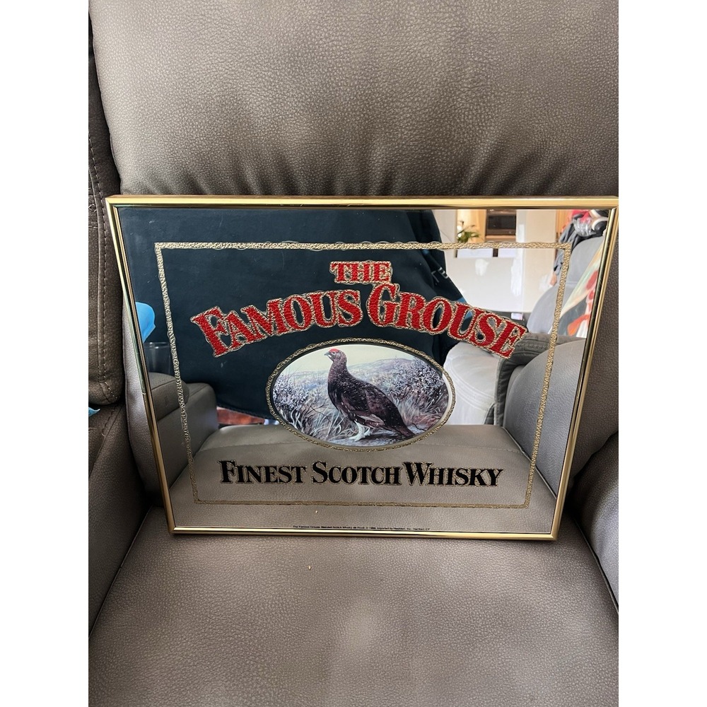 The Famou Grouse Finest Scotch Whiskey Mirror Advertisement Sign Approx 16x19